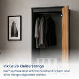 Home Collective Hochschrank Schrank Garderobenschrank Mehrzweckschrank 50 cm | variable Aufteilung mit Kleiderstangen und Einlegeböden, 1 Schublade, erweiterbar | 50 x 180,5 x 50,5 cm