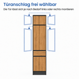 Home Collective Hochschrank Schrank Garderobenschrank Mehrzweckschrank 50 cm | variable Aufteilung mit Kleiderstangen und Einlegeböden, 1 Schublade, erweiterbar | 50 x 180,5 x 50,5 cm