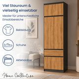 Home Collective Hochschrank Schrank Garderobenschrank Mehrzweckschrank 50 cm | variable Aufteilung mit Kleiderstangen und Einlegeböden, 1 Schublade, erweiterbar | 50 x 180,5 x 50,5 cm