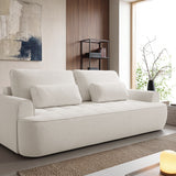 Home Collective Sofa Couch Schlafsofa ausziehbar inkl. Bettkasten Schlafcouch Gästebett 250 cm | weicher Velours & Easy Clean | Wohnzimmer Sofa quadratische Steppung | inkl. Kissen