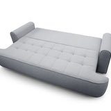 Home Collective Sofa Couch Schlafsofa ausziehbar inkl. Bettkasten Schlafcouch Gästebett 250 cm | weicher Velours & Easy Clean | Wohnzimmer Sofa quadratische Steppung | inkl. Kissen