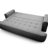 Home Collective Sofa Couch Schlafsofa ausziehbar inkl. Bettkasten Schlafcouch Gästebett 250 cm | weicher Velours & Easy Clean | Wohnzimmer Sofa quadratische Steppung | inkl. Kissen