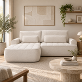Home Collective Ecksofa Sofa Couch Wohnlandschaft ausziehbar inkl. Bettkasten Schlafsofa Gästebett 260x165 cm | weicher Velours & Easy Clean | Wohnzimmer Sofa L-Form | inkl. Kissen
