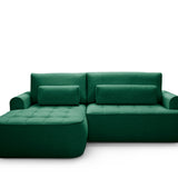 Home Collective Ecksofa Sofa Couch Wohnlandschaft ausziehbar inkl. Bettkasten Schlafsofa Gästebett 260x165 cm | weicher Velours & Easy Clean | Wohnzimmer Sofa L-Form | inkl. Kissen