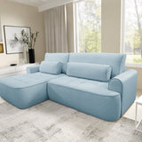 Home Collective Ecksofa Sofa Couch Wohnlandschaft ausziehbar inkl. Bettkasten Schlafsofa Gästebett 260x165 cm | weicher Velours & Easy Clean | Wohnzimmer Sofa L-Form | inkl. Kissen