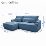Home Collective Ecksofa Sofa Couch Wohnlandschaft ausziehbar inkl. Bettkasten Schlafsofa Gästebett 260x165 cm | weicher Velours & Easy Clean | Wohnzimmer Sofa L-Form | inkl. Kissen