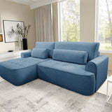 Home Collective Ecksofa Sofa Couch Wohnlandschaft ausziehbar inkl. Bettkasten Schlafsofa Gästebett 260x165 cm | weicher Velours & Easy Clean | Wohnzimmer Sofa L-Form | inkl. Kissen