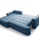 Home Collective Ecksofa Sofa Couch Wohnlandschaft ausziehbar inkl. Bettkasten Schlafsofa Gästebett 260x165 cm | weicher Velours & Easy Clean | Wohnzimmer Sofa L-Form | inkl. Kissen