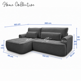 Home Collective Ecksofa Sofa Couch Wohnlandschaft ausziehbar inkl. Bettkasten Schlafsofa Gästebett 260x165 cm | weicher Velours & Easy Clean | Wohnzimmer Sofa L-Form | inkl. Kissen