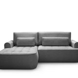 Home Collective Ecksofa Sofa Couch Wohnlandschaft ausziehbar inkl. Bettkasten Schlafsofa Gästebett 260x165 cm | weicher Velours & Easy Clean | Wohnzimmer Sofa L-Form | inkl. Kissen