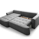 Home Collective Ecksofa Sofa Couch Wohnlandschaft ausziehbar inkl. Bettkasten Schlafsofa Gästebett 260x165 cm | weicher Velours & Easy Clean | Wohnzimmer Sofa L-Form | inkl. Kissen