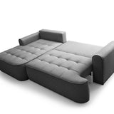 Home Collective Ecksofa Sofa Couch Wohnlandschaft ausziehbar inkl. Bettkasten Schlafsofa Gästebett 260x165 cm | weicher Velours & Easy Clean | Wohnzimmer Sofa L-Form | inkl. Kissen