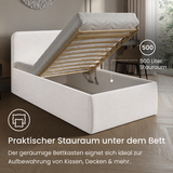Home Collective Polsterbett Doppelbett Bett mit verstellbarem Lattenrost & Stauraum, viele Größen verfügbar Kordstoff