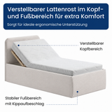 Home Collective Polsterbett Doppelbett Bett mit verstellbarem Lattenrost & Stauraum, viele Größen verfügbar Kordstoff