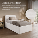 Home Collective Polsterbett Doppelbett Bett mit verstellbarem Lattenrost & Stauraum, viele Größen verfügbar Kordstoff