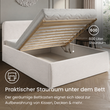 Home Collective Polsterbett Doppelbett Bett mit verstellbarem Lattenrost & Stauraum, viele Größen verfügbar Kordstoff