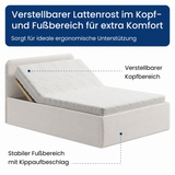 Home Collective Polsterbett Doppelbett Bett mit verstellbarem Lattenrost & Stauraum, viele Größen verfügbar Kordstoff