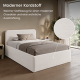 Home Collective Polsterbett Doppelbett Bett mit verstellbarem Lattenrost & Stauraum, viele Größen verfügbar Kordstoff