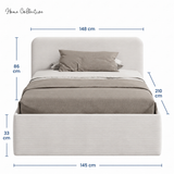 Home Collective Polsterbett Doppelbett Bett mit verstellbarem Lattenrost & Stauraum, viele Größen verfügbar Kordstoff
