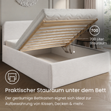 Home Collective Polsterbett Doppelbett Bett mit verstellbarem Lattenrost & Stauraum, viele Größen verfügbar Kordstoff