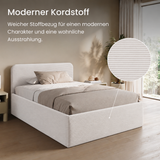 Home Collective Polsterbett Doppelbett Bett mit verstellbarem Lattenrost & Stauraum, viele Größen verfügbar Kordstoff