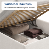 Home Collective Polsterbett Doppelbett Bett mit verstellbarem Lattenrost & Stauraum, viele Größen verfügbar Kordstoff