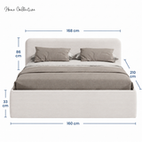 Home Collective Polsterbett Doppelbett Bett mit verstellbarem Lattenrost & Stauraum, viele Größen verfügbar Kordstoff