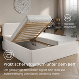 Home Collective Polsterbett Doppelbett Bett mit verstellbarem Lattenrost & Stauraum, viele Größen verfügbar Kordstoff