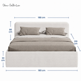 Home Collective Polsterbett Doppelbett Bett mit verstellbarem Lattenrost & Stauraum, viele Größen verfügbar Kordstoff