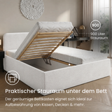 Home Collective Polsterbett Doppelbett Bett mit verstellbarem Lattenrost & Stauraum, viele Größen verfügbar Kordstoff