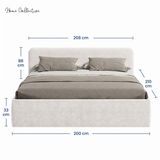 Home Collective Polsterbett Doppelbett Bett mit verstellbarem Lattenrost & Stauraum, viele Größen verfügbar Kordstoff
