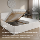 Home Collective Polsterbett Doppelbett Bett mit verstellbarem Lattenrost & Stauraum, viele Größen verfügbar Kordstoff