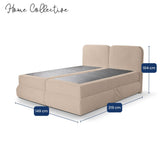 Home Collective Boxspringbett mit Bettkasten und Topper Boxspringbett mit Bettkasten mit Bonell-Matratze Amari-Polsterstoff, seitlich aufklappbar, HR-Schaum-Kopfteil