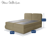 Home Collective Boxspringbett mit Bettkasten und Topper Boxspringbett mit Bettkasten mit Bonell-Matratze Amari-Polsterstoff, seitlich aufklappbar, HR-Schaum-Kopfteil