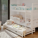 B-WARE: Hochbett / Etagenbett 90x200 cm mit Ausziehbett und zwei Schubladen
