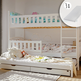 B-WARE: Hochbett / Etagenbett 90x200 cm mit Ausziehbett und zwei Schubladen