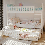 B-WARE: Hochbett / Etagenbett 90x200 cm mit Ausziehbett und zwei Schubladen