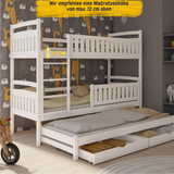 B-WARE: Hochbett / Etagenbett 90x200 cm mit Ausziehbett und zwei Schubladen
