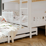 B-WARE: Hochbett / Etagenbett 90x200 cm mit Ausziehbett und zwei Schubladen