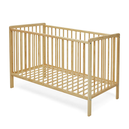 Babybett mit Schublade (optional) Kinderbett Gitterbett 60x120 höhenverstellbar & herausnehmbare Sprossen mit Matratze (optional) | weiss sehr stabil Made in Europe