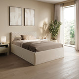 Polsterbett Bett Doppelbett mit Bettkasten Lattenrost Kopfteil 98 cm | Glanz-Velours Bezug | verstellbarer Lattenrost | Made in Germany