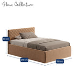 Polsterbett Bett Doppelbett mit Bettkasten Lattenrost Kopfteil 98 cm | Glanz-Velours Bezug | verstellbarer Lattenrost | Made in Germany