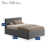 Polsterbett Bett Doppelbett mit Bettkasten Lattenrost Kopfteil 98 cm | Glanz-Velours Bezug | verstellbarer Lattenrost | Made in Germany