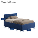 Polsterbett Bett Doppelbett mit Bettkasten Lattenrost Kopfteil 98 cm | Glanz-Velours Bezug | verstellbarer Lattenrost | Made in Germany