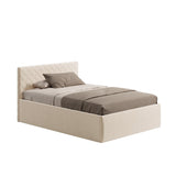 Polsterbett Bett Doppelbett mit Bettkasten Lattenrost Kopfteil 98 cm | Glanz-Velours Bezug | verstellbarer Lattenrost | Made in Germany