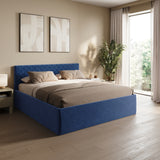 Polsterbett Bett Doppelbett mit Bettkasten Lattenrost Kopfteil 98 cm | Glanz-Velours Bezug | verstellbarer Lattenrost | Made in Germany