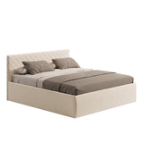 Polsterbett Bett Doppelbett mit Bettkasten Lattenrost Kopfteil 98 cm | Glanz-Velours Bezug | verstellbarer Lattenrost | Made in Germany