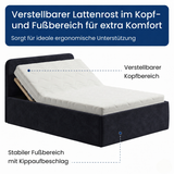 Home Collective Polsterbett Bett Doppelbett mit Bettkasten Lattenrost Kopfteil 86 cm | Micro-Velours Bezug | verstellbarer Lattenrost | Made in Germany