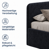 Home Collective Polsterbett Bett Doppelbett mit Bettkasten Lattenrost Kopfteil 86 cm | Micro-Velours Bezug | verstellbarer Lattenrost | Made in Germany