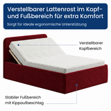 Home Collective Polsterbett Bett Doppelbett mit Bettkasten Lattenrost Kopfteil 86 cm | Micro-Velours Bezug | verstellbarer Lattenrost | Made in Germany